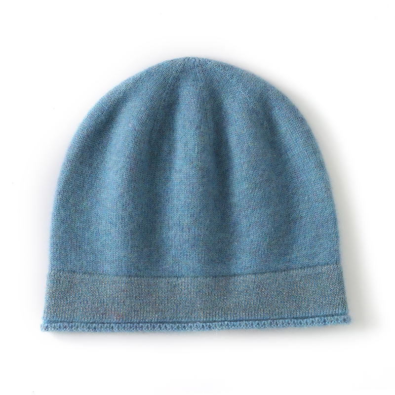 Beanie Cuffed Knit - „Unisex-Wintermütze aus 100 % Kaschmir –
