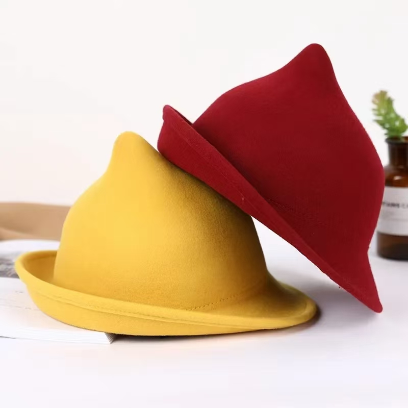 Fedora Hat Wool - 2025 100 % Wolle, moderner Hexenhut,