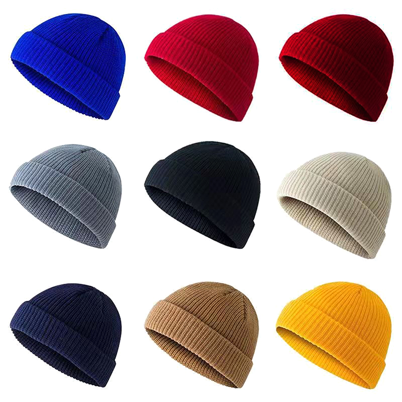 Beanie Cuffed Knit - Winter Warme Unisex Wolle Beanies Caps