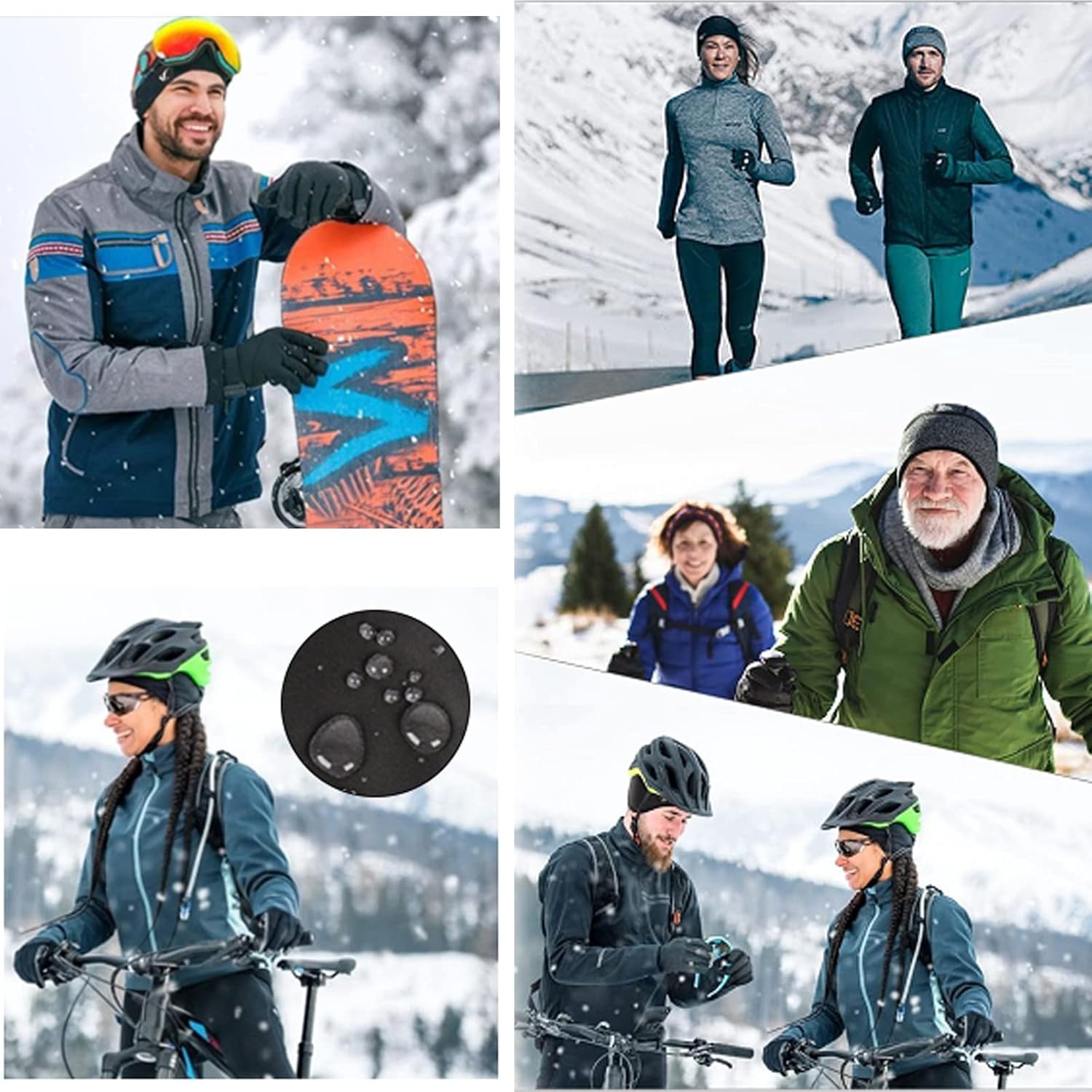 Skull Cap Helmet Liner - Unisex Winddichte Thermo-Fleece-Mütze mit Ohrenschutz Warme