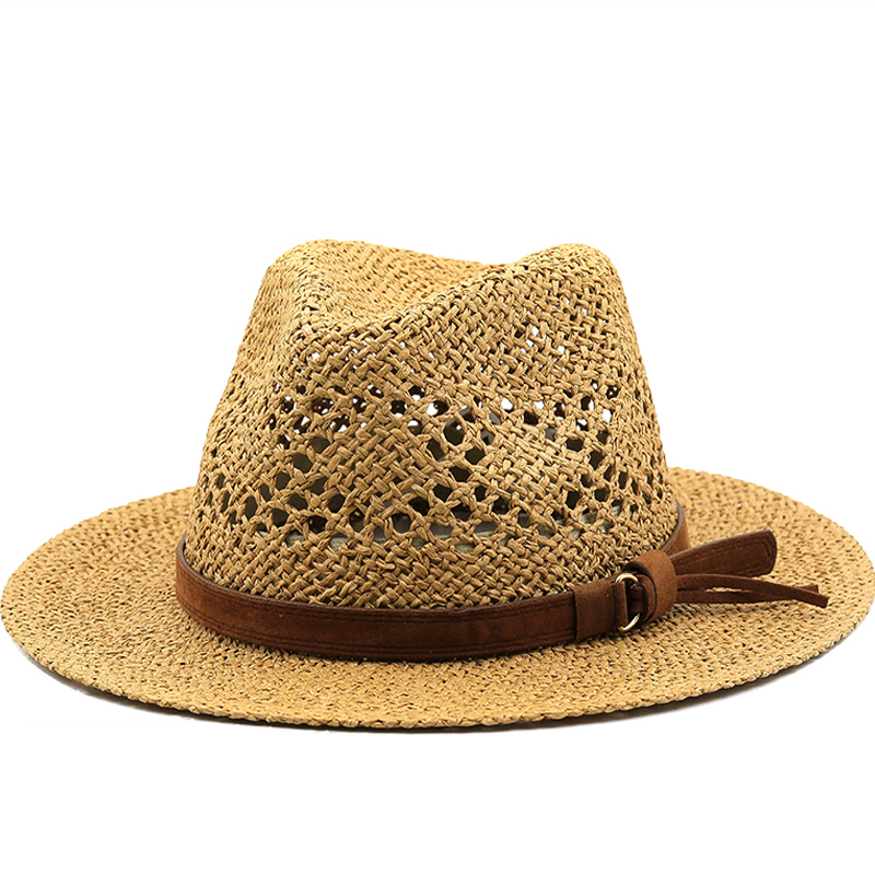 Cowboy Hat Straw - Hohl Männer Bast stroh hut Stroh