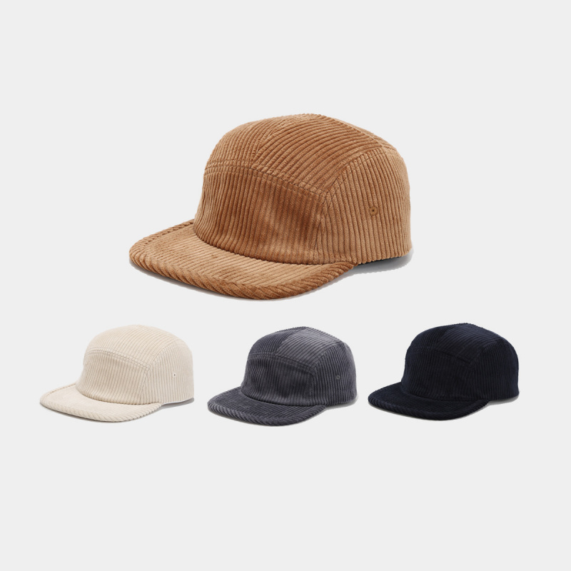 Corduroy Cap 5 Panel - Cord 5-Panel Camp Cap Verstellbare Unisex