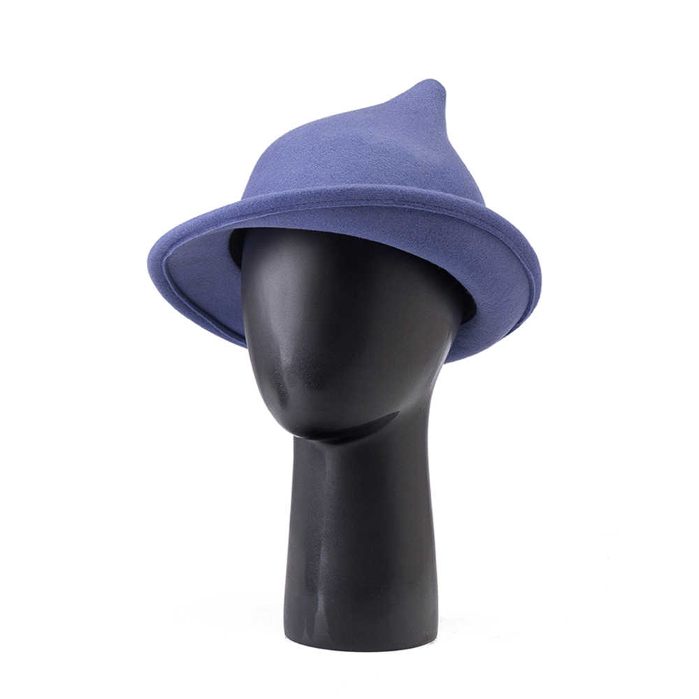 Fedora Hat Wool - Modischer Hexenhut aus 100 % Wolle,