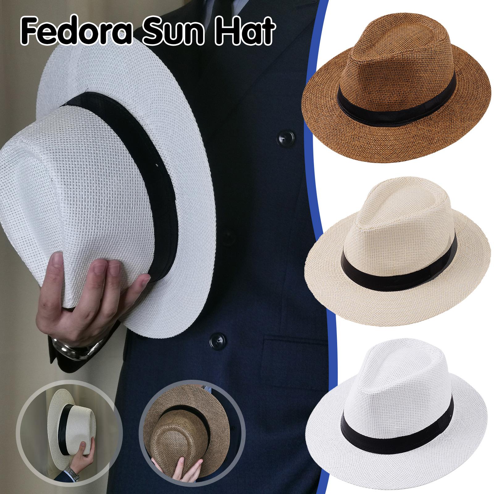 Cowboy Hat Straw - Herren Sommer Panama Strohhut – Natürlicher,