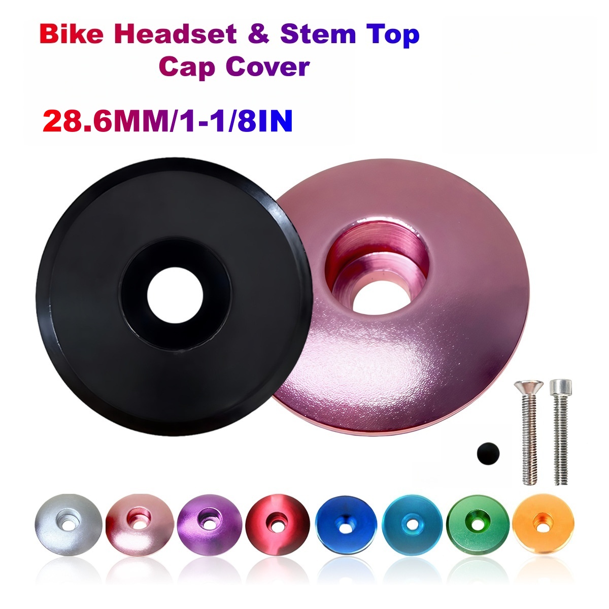 Snapback Hat Flat - 1-1/8 Zoll Aluminium-Fahrrad-Steuersatz-Abdeckkappe (rund & flach),