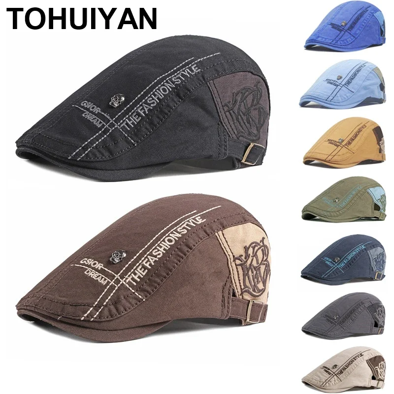 Newsboy Cap Ivy - Unisex Schädel Buchstaben Newsboy Caps für