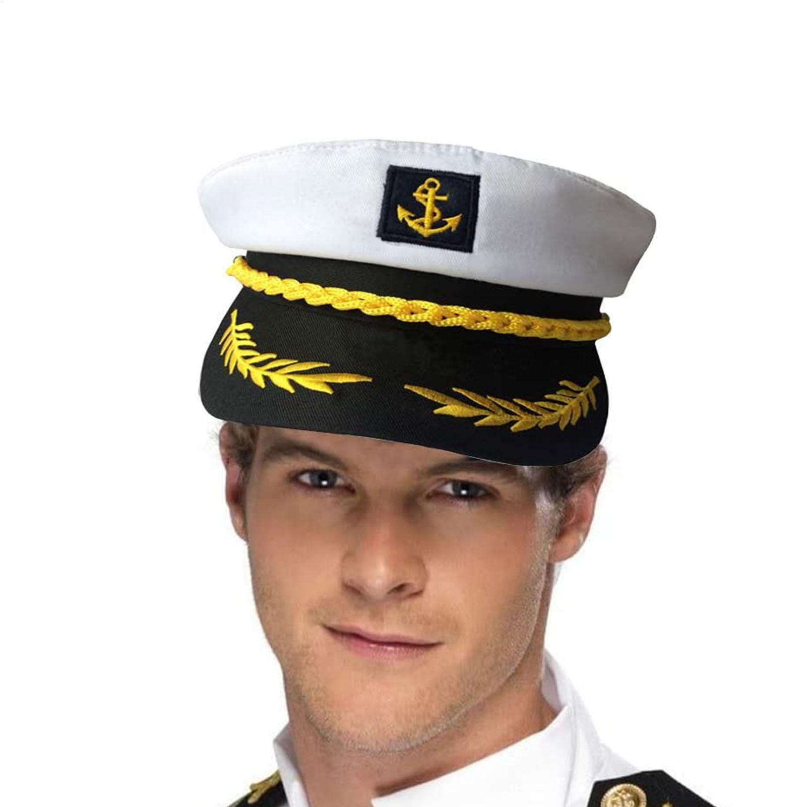 Snapback Hat Flat - 1 Stück Erwachsenen-Yachtkapitänsmütze Verstellbare Partyhüte für