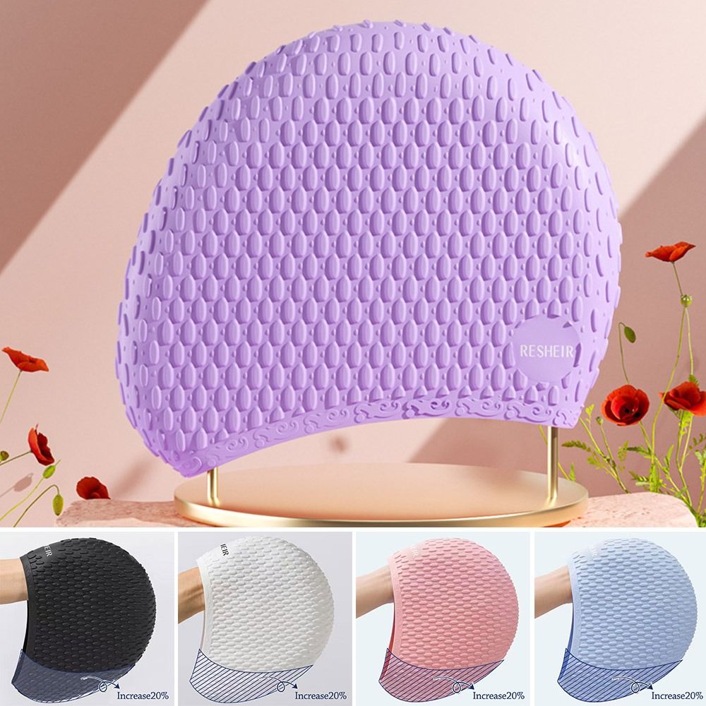Swim Hat Silicone - Elastische Sommer-Badekappe, wasserdicht, bequem, Silikon-Schwimmhut, professioneller
