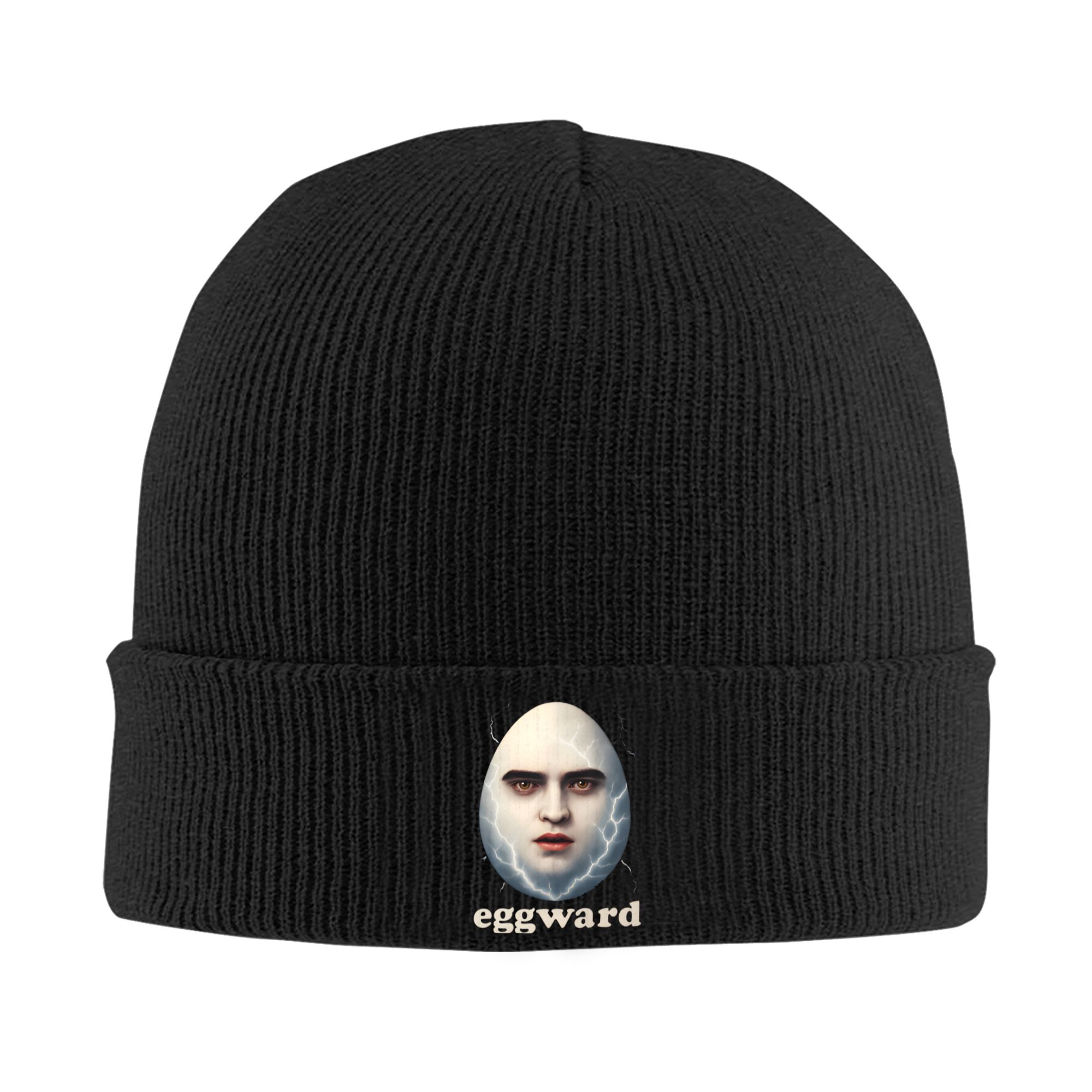 Beanie Cuffed Knit - Eggward Silly Meme Parody Egg Edward