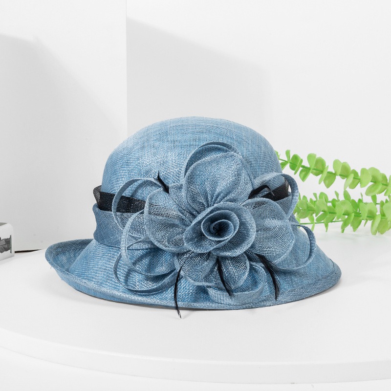 Sun Hat Wide Brim - Trendige Organza-Sonnenhüte mit Rüschen, breiter Krempe,