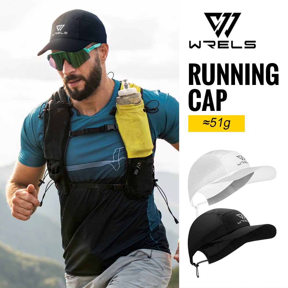 Running Cap Lightweight - WRELS Laufmütze, leichte Tenniskappe mit Netzkrempe,