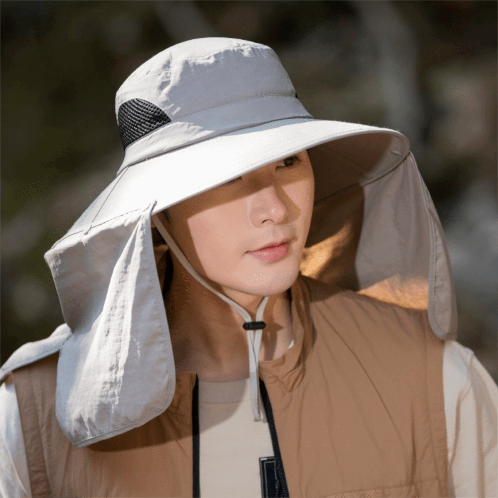 Visor Sun Hat - Modischer Stoff-Sonnenhut für Herren mit großer