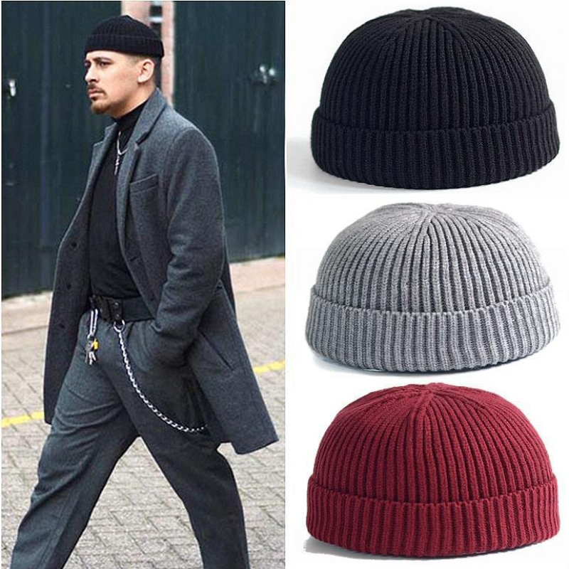 Beanie Cuffed Knit - Winter-Strickmütze, warm, für Outdoor-Sport, Kälteschutz, Laufmütze,