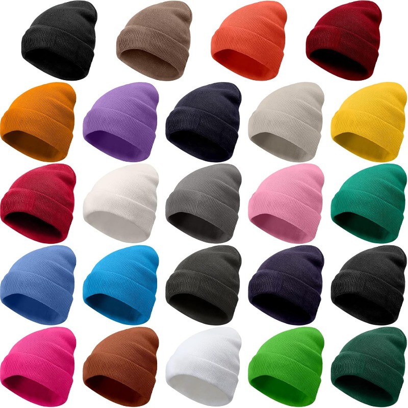 Beanie Cuffed Knit - 1 Stück Winter warme dicke Beanie-Mütze