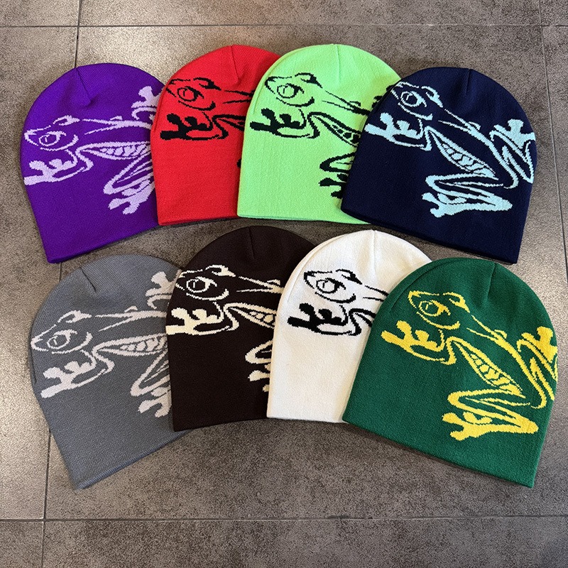 Beanie Cuffed Knit - Beanie mit Baumfrosch-Aufdruck für Herren und
