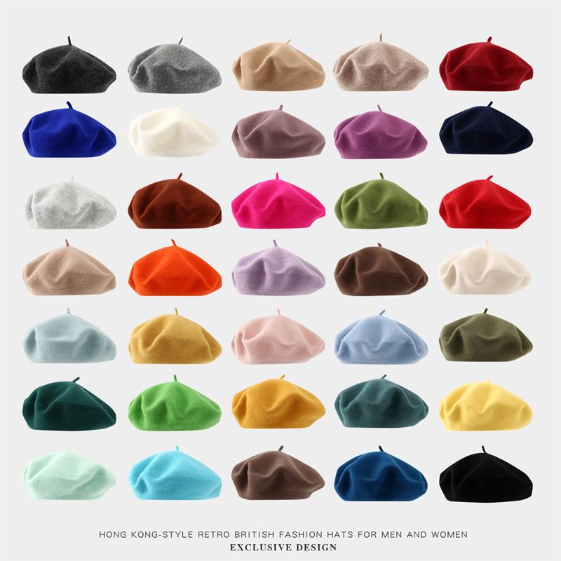 Beret French Wool - Große Baskenmütze für Damen, große Baskenmützen,