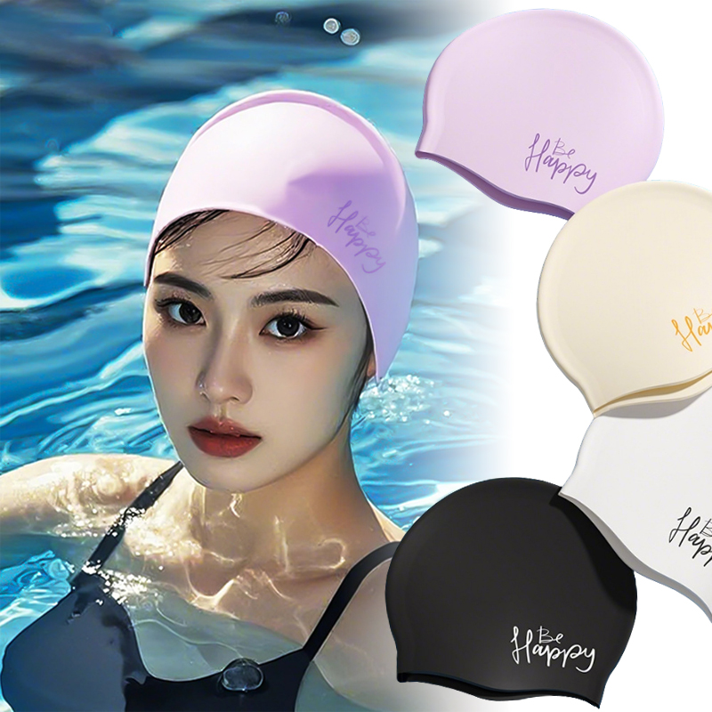 Swim Hat Silicone - Damen-Silikon-Badekappe, extra groß, für langes Haar,