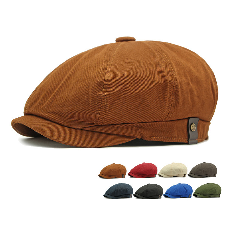 Newsboy Cap Ivy - Mistdawn Vintage Baumwoll-Newsboy-Baskenmütze Achteckig Verstellbar Atmungsaktiv
