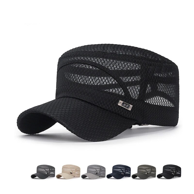 Snapback Hat Flat - Neue Iron Label Vollnetz-Atmungsaktive Flache Kappe