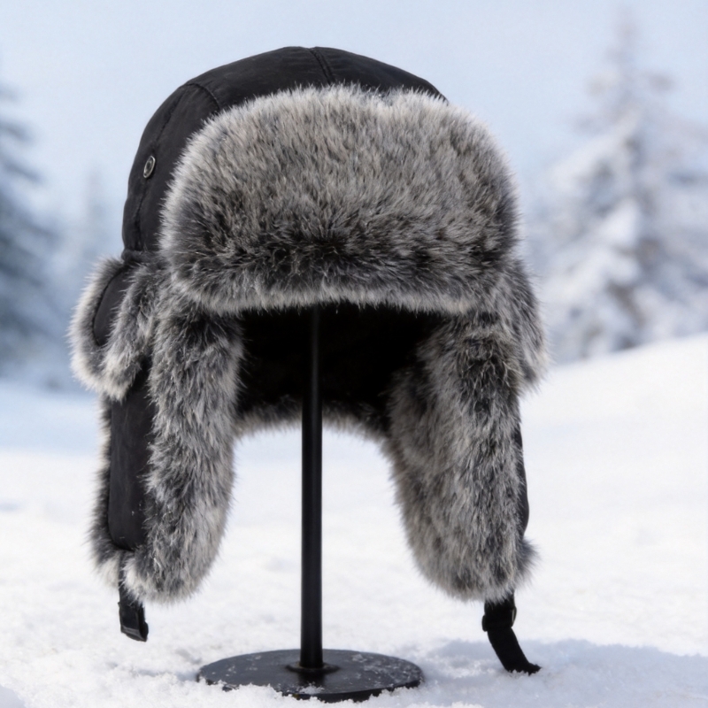 Trapper Hat Ear Flap - Winter-Trappermütze mit Ohrenklappen, gepolsterte Mütze für