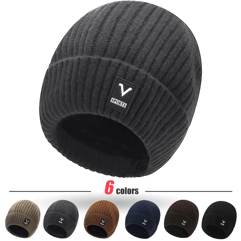 Beanie Cuffed Knit - Beanie Männer Slouchy Knit Skull Cap