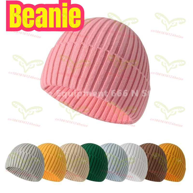 Beanie Cuffed Knit - Herbst-Winter Weiche Strickmütze mit Dicken Streifen,