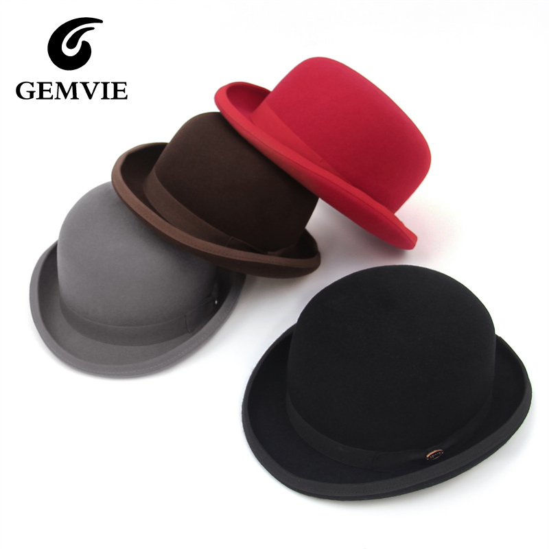 Fedora Hat Wool - GEMVIE Derby-Hut aus 100 % Wollfilz