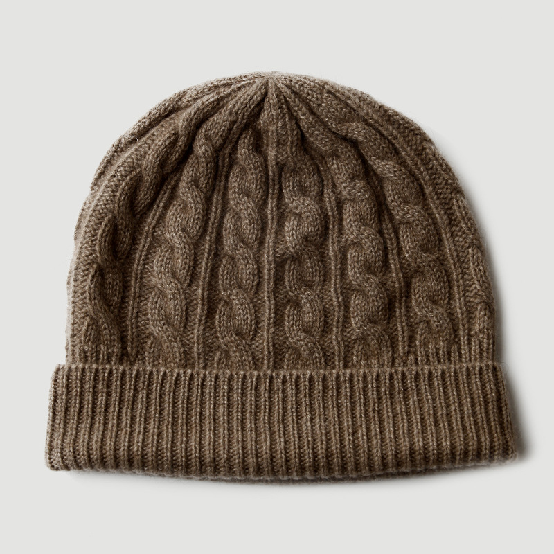 100% Reine Kaschmir-Strickmütz – Beanie Cuffed Knit Bewertung und Preis