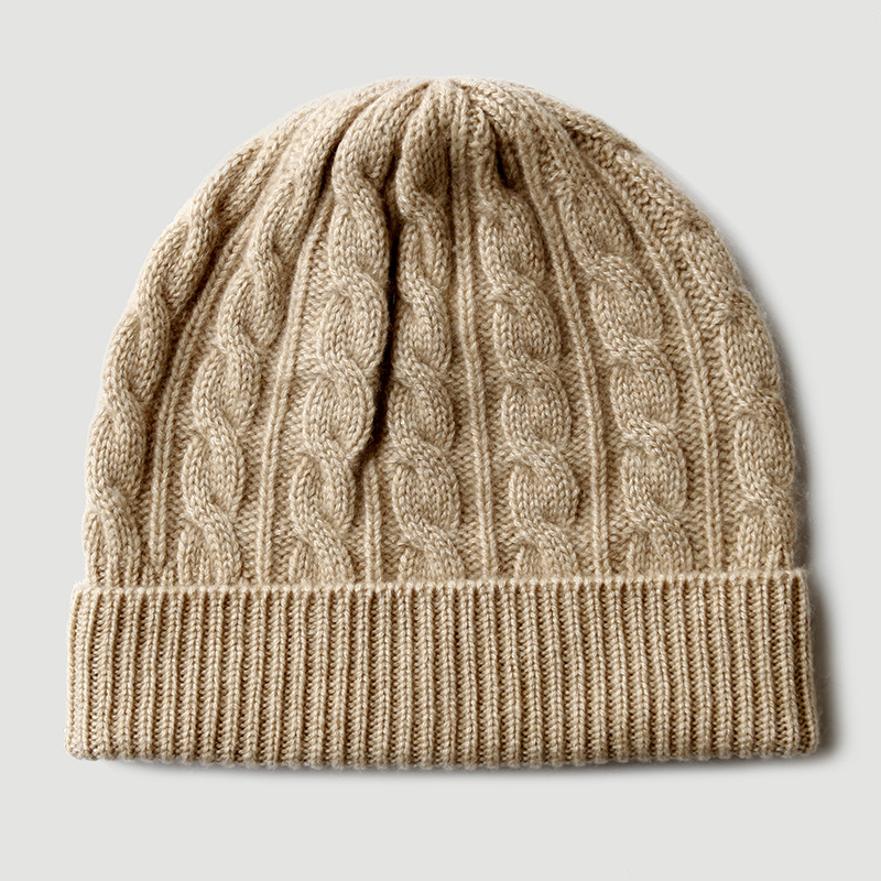 100% Reine Kaschmir-Strickmütz – Beanie Cuffed Knit Bewertung und Preis