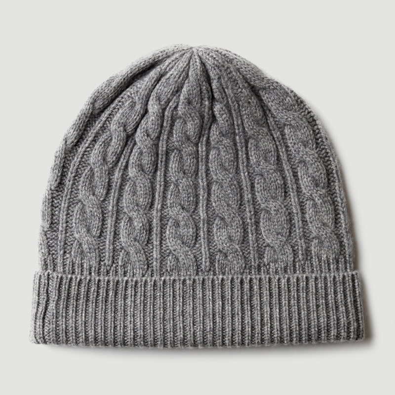 100% Reine Kaschmir-Strickmütz – Beanie Cuffed Knit Bewertung und Preis