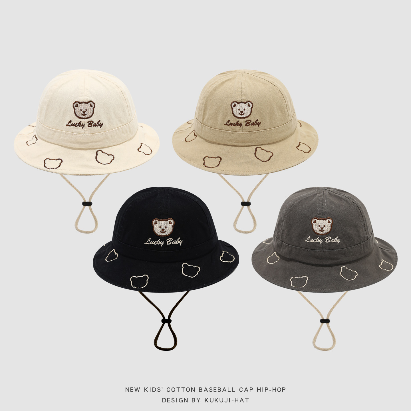 2026 Niedlicher Cartoon-Bären- – Bucket Hat Cotton Bewertung und Preis