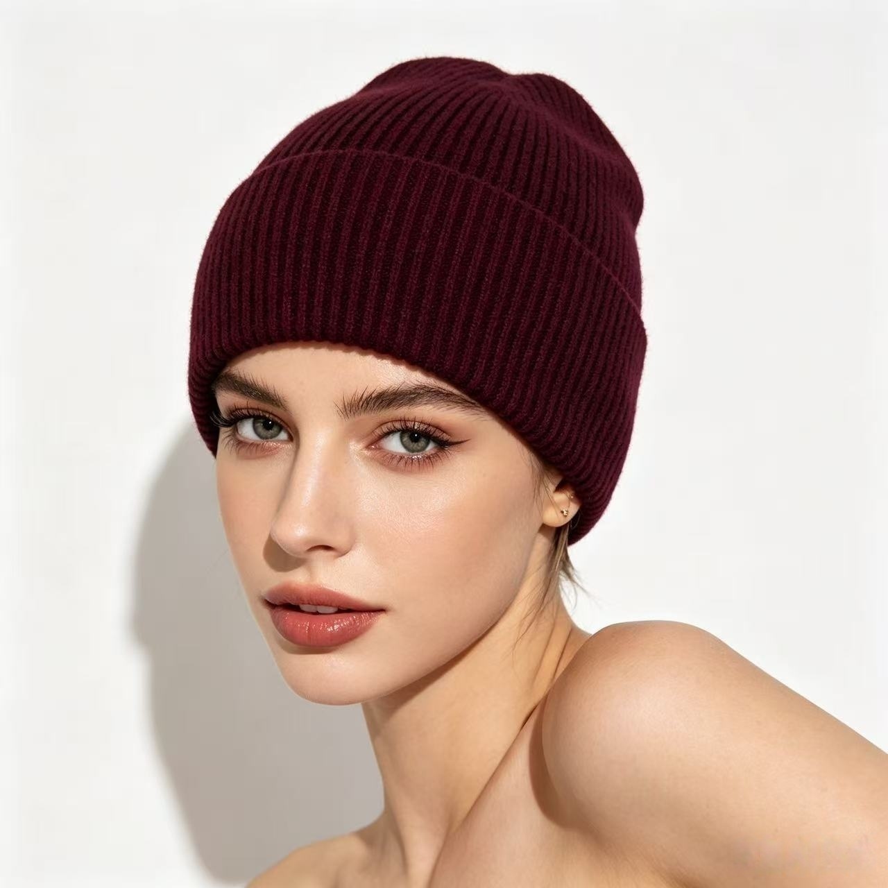 Marineblaue Gerippte Strick-Th – Beanie Cuffed Knit Bewertung und Preis