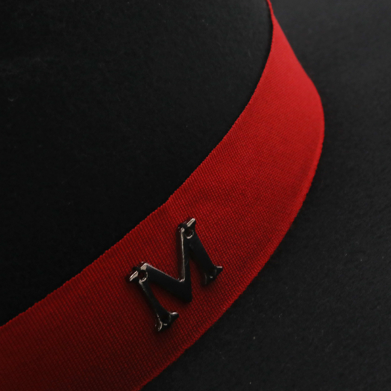 Neue Außen Schwarz Innen rot W – Fedora Hat Wool Bewertung und Preis