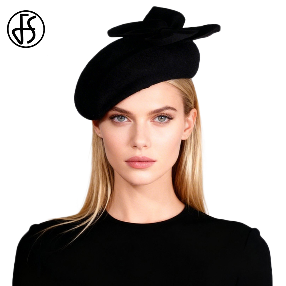 FS Schwarz-weiße Woll-Baskenmü – Beret French Wool Bewertung und Preis