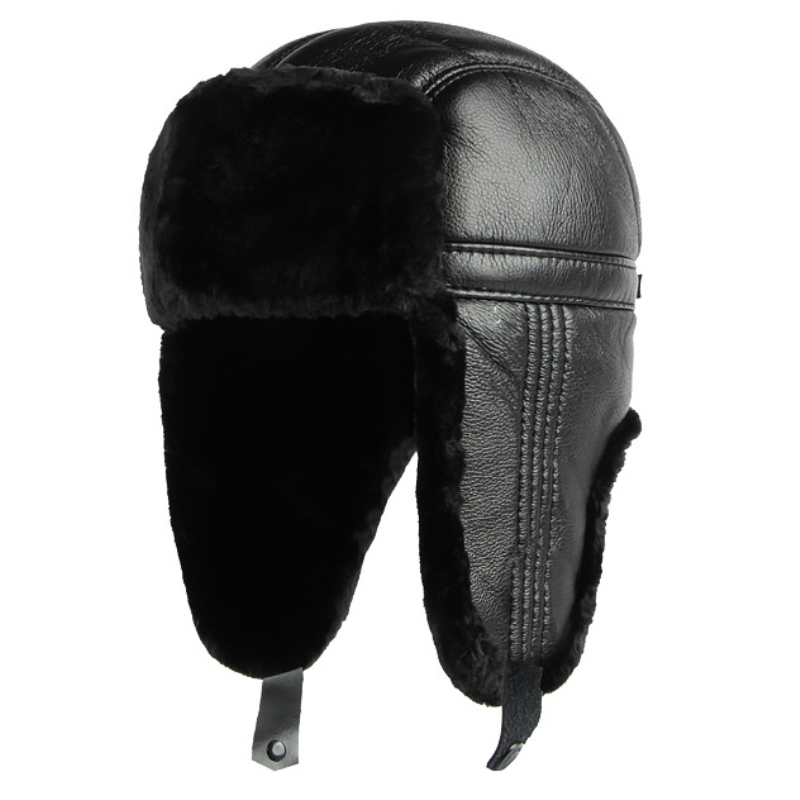HT4002 Neue PU Leder Russische – Trapper Hat Ear Flap Bewertung und Preis