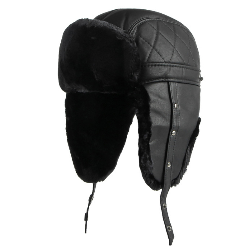 HT4002 Neue PU Leder Russische – Trapper Hat Ear Flap Bewertung und Preis