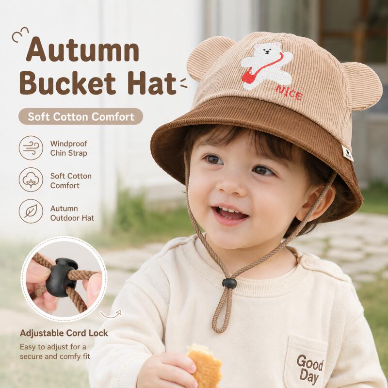 Kinder-Bucket-Hat mit Bärenohr – Bucket Hat Cotton Bewertung und Preis