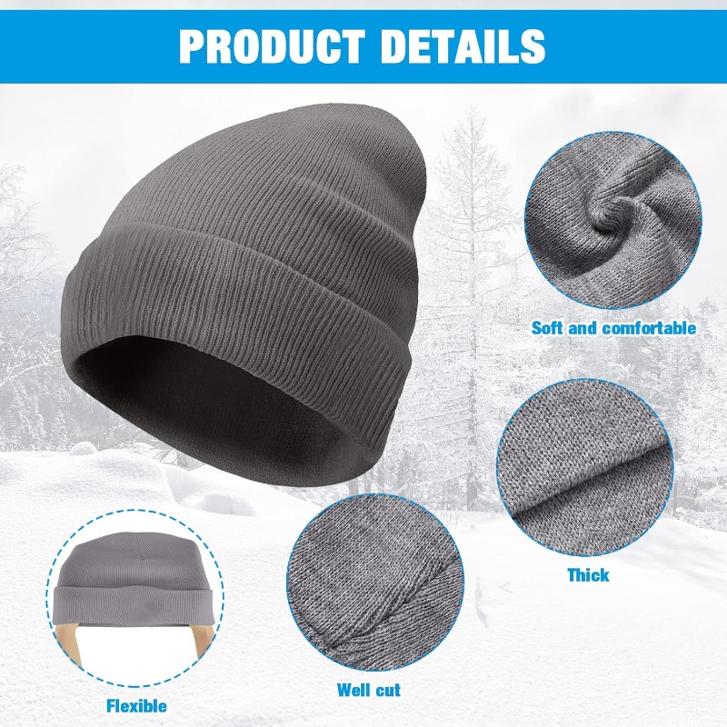 1 Stück Winter warme dicke Bea – Beanie Cuffed Knit Bewertung und Preis