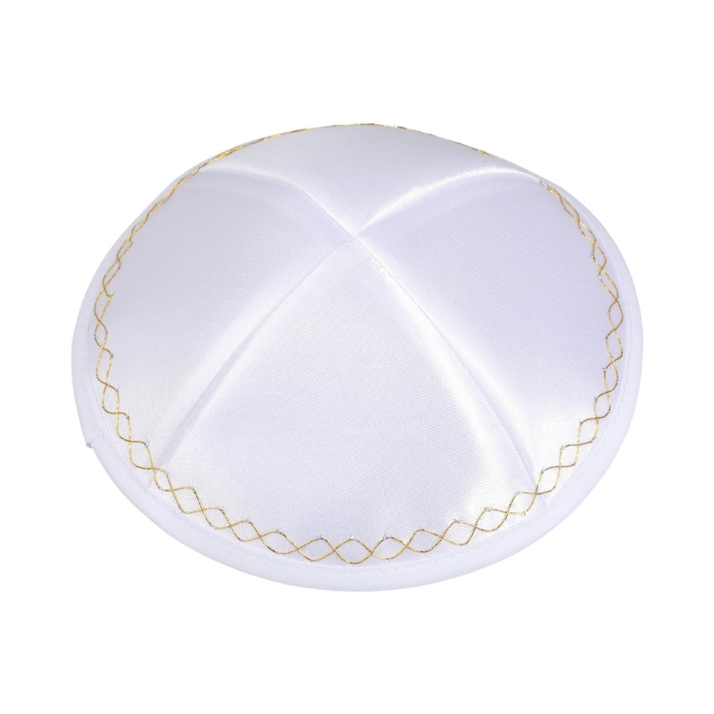 Weiße Satin-Kippa mit Goldener – Skull Cap Helmet Liner Bewertung und Preis