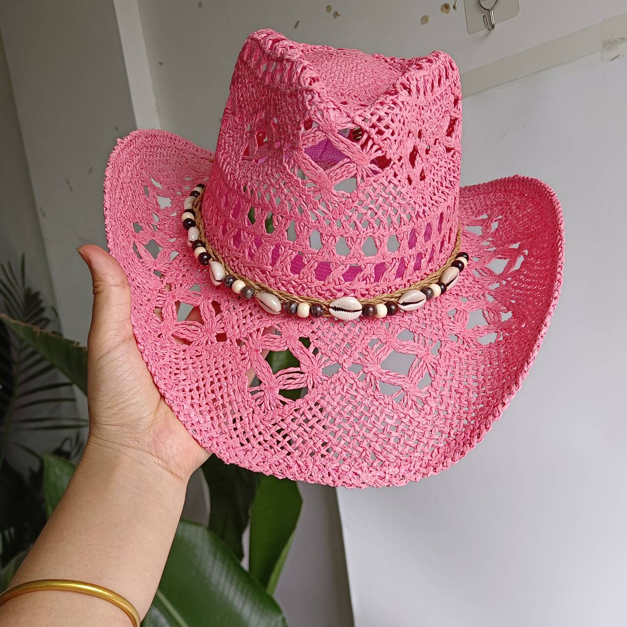 Rosa Cowboy-Strohhut, handgefe – Cowboy Hat Straw Bewertung und Preis