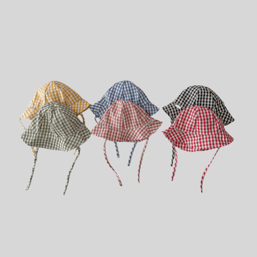 Ins Stil Plaid Baby Eimer Hut  – Bucket Hat Cotton Bewertung und Preis